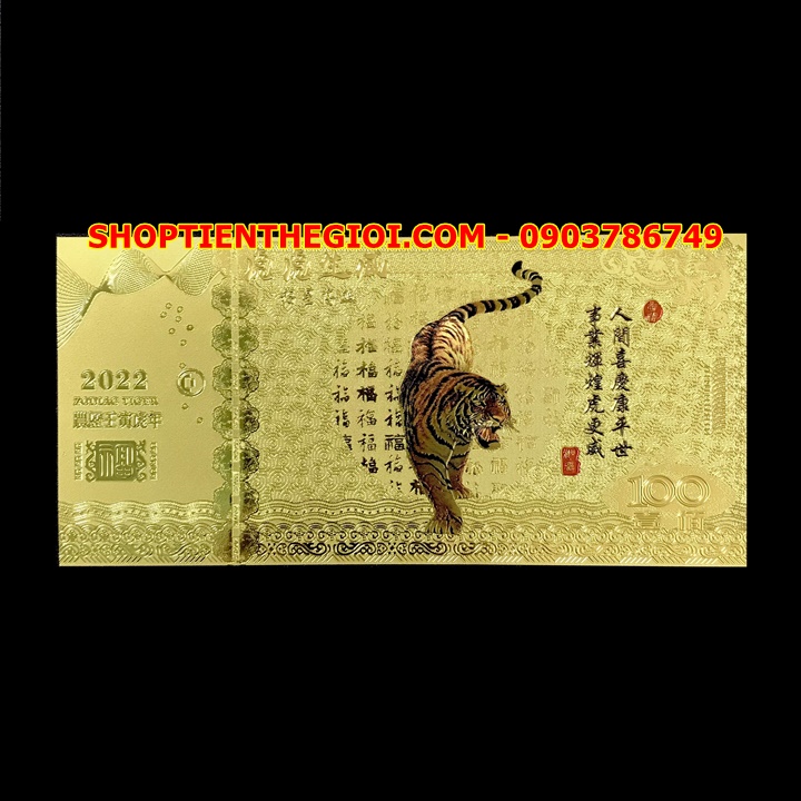 Tiền lì xì 100 hình Con Cọp in màu Plastic - SP005403